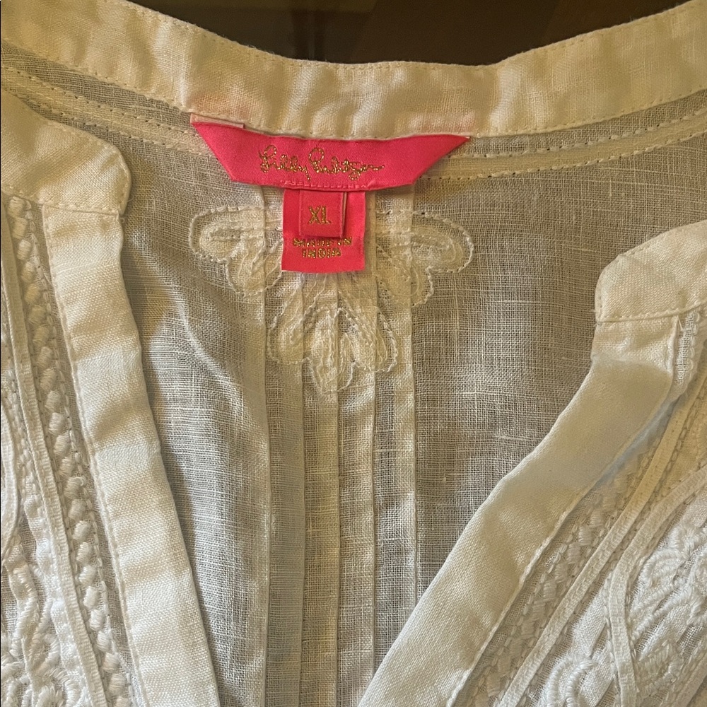 White Embroidered Blouse by Lilly Pulitzer